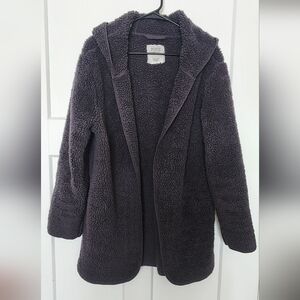 PINK Victoria's Secret Dark Gray Hooded Teddy Coat